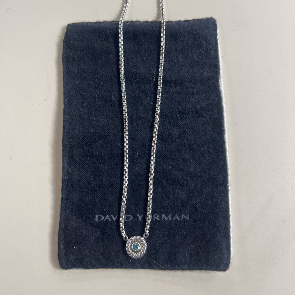 David Yurman Petite Albion Necklace Blue Topaz