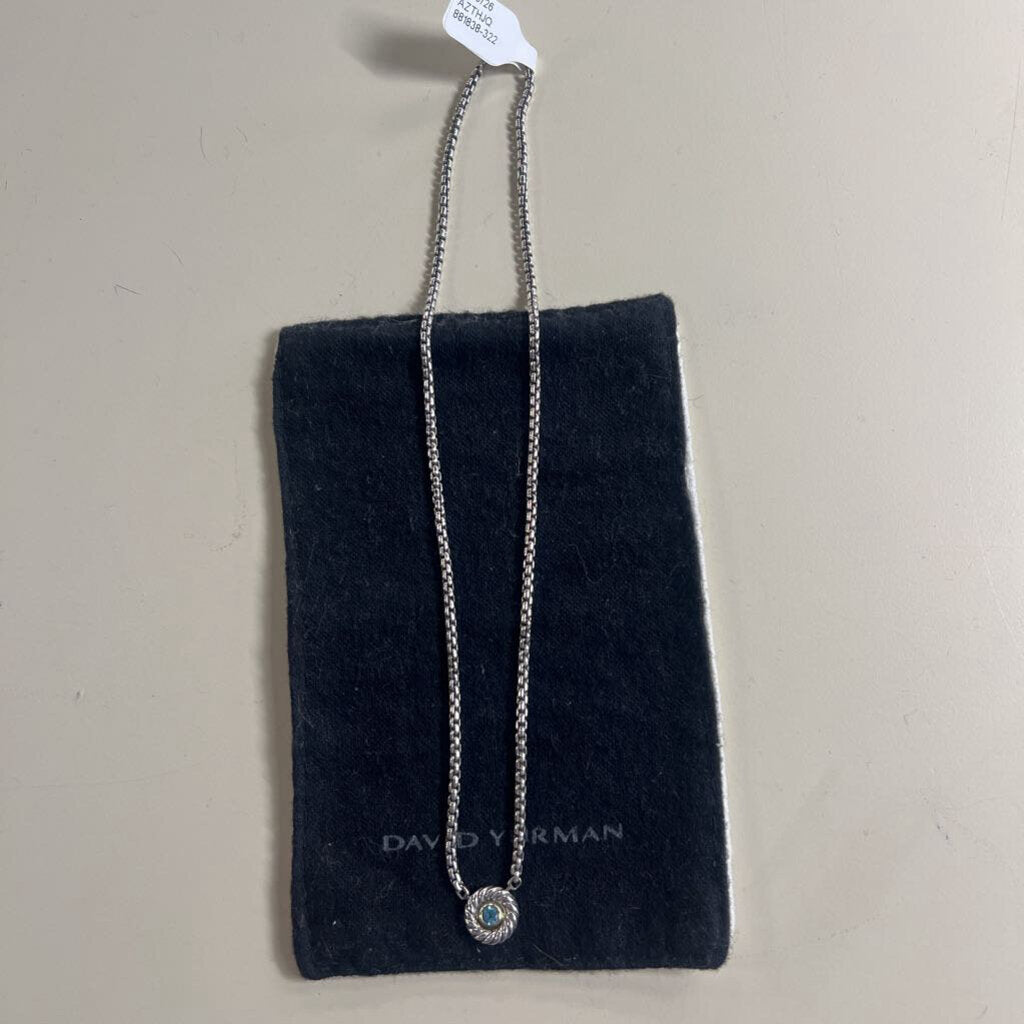David Yurman Petite Albion Necklace Blue Topaz