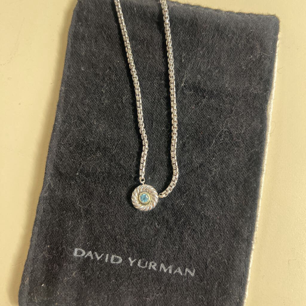 David Yurman Petite Albion Necklace Blue Topaz