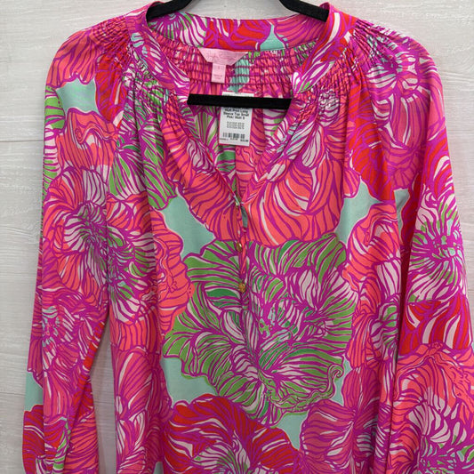 Lilly Pulitzer Pink/ Multi Print Long Sleeve Top Small
