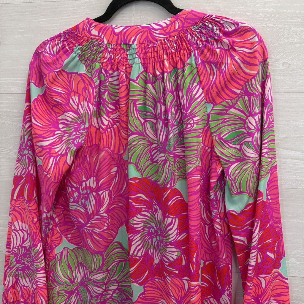 Lilly Pulitzer Pink/ Multi Print Long Sleeve Top Small