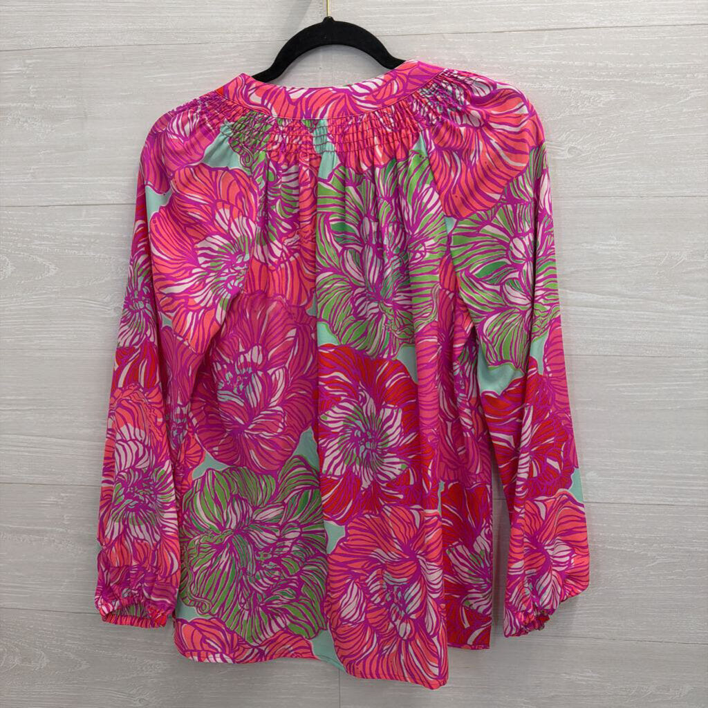 Lilly Pulitzer Pink/ Multi Print Long Sleeve Top Small