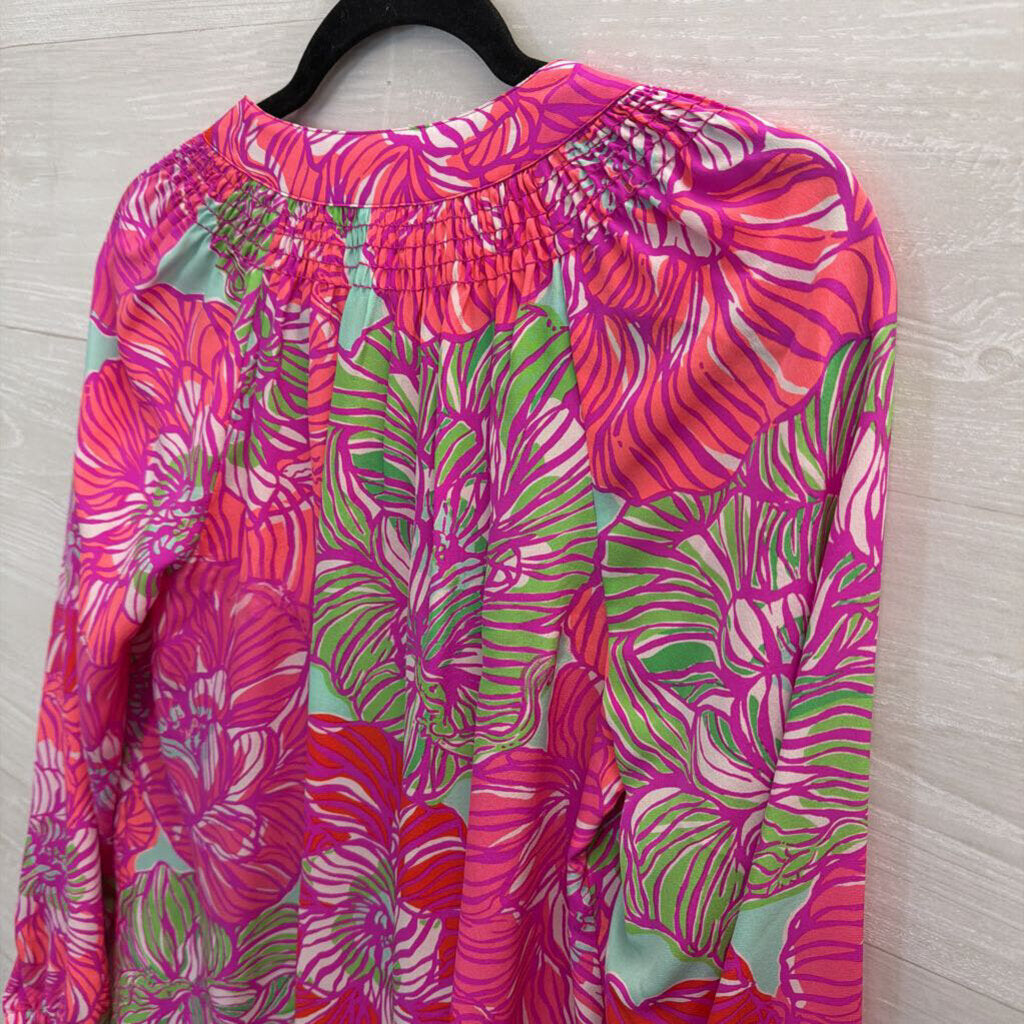 Lilly Pulitzer Pink/ Multi Print Long Sleeve Top Small