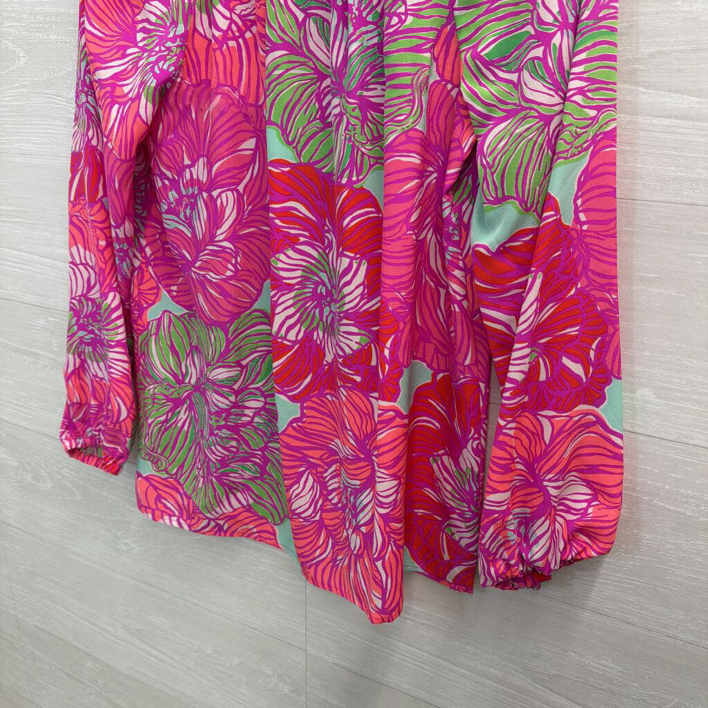 Lilly Pulitzer Pink/ Multi Print Long Sleeve Top Small