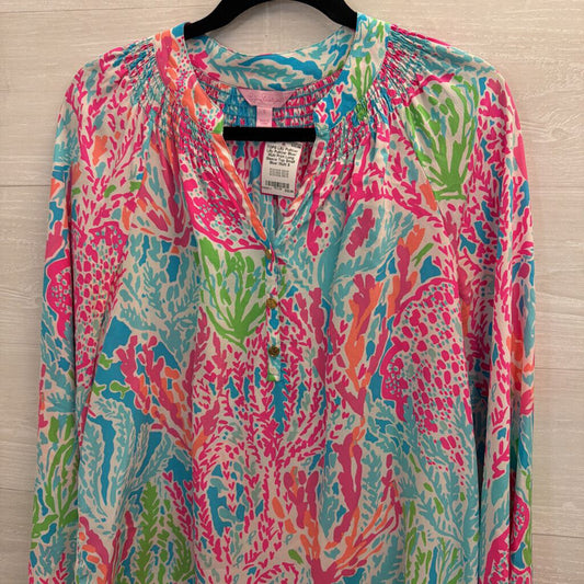 Lilly Pulitzer Blue/ Multi Print Long Sleeve Top Small