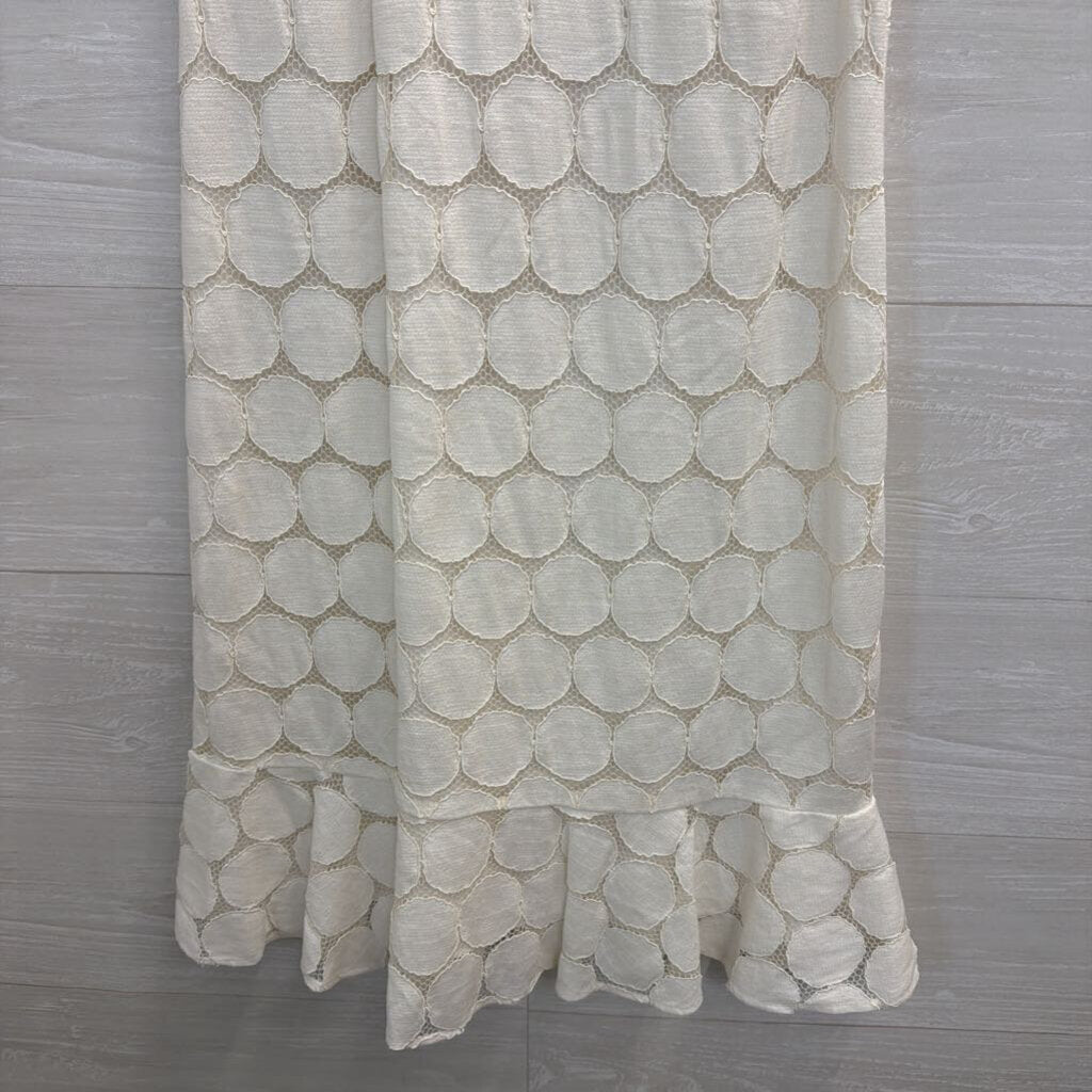 Trina Turk White Circle Lace High Neck Sleeveless Dress 6