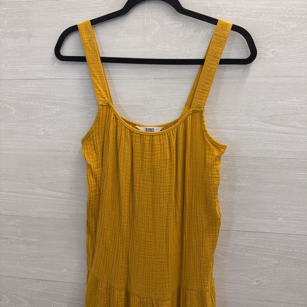 BB Dakota Yellow Textured Maxi Dress Small