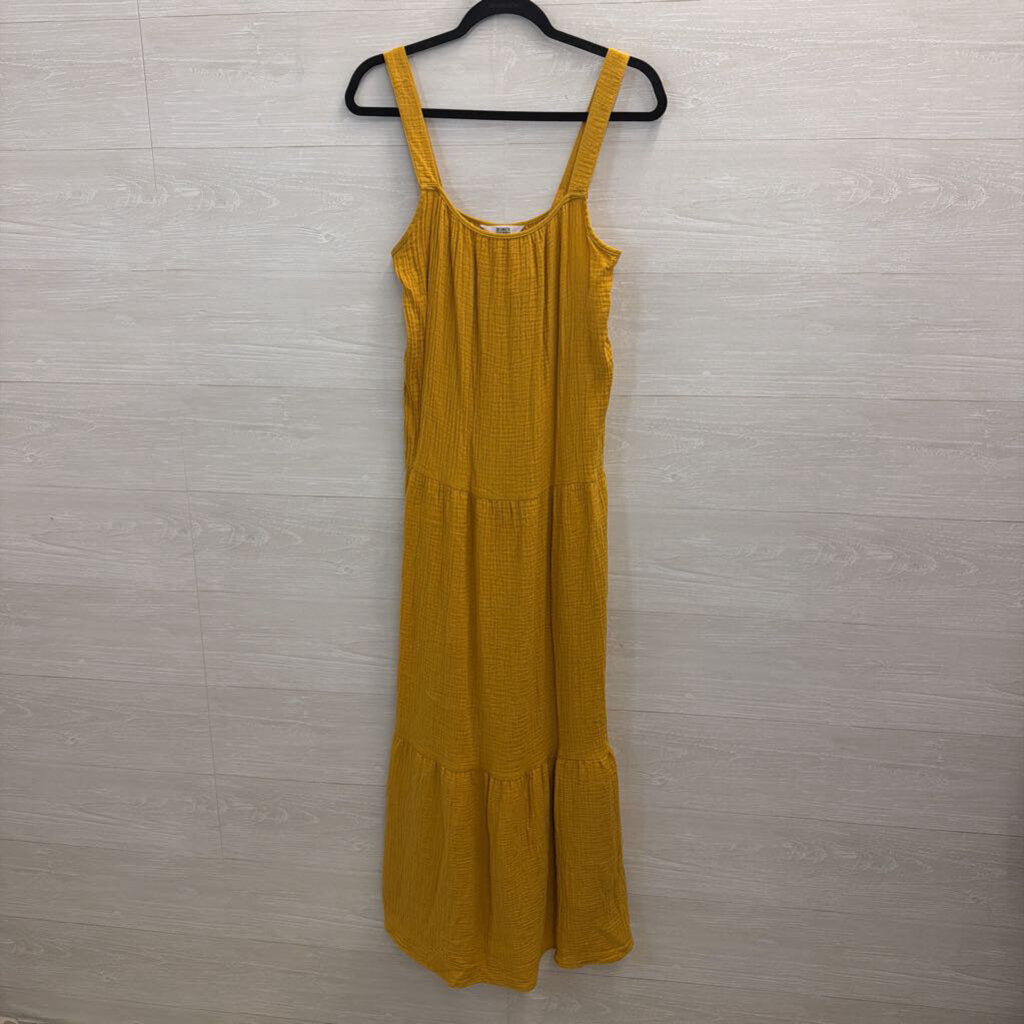 BB Dakota Yellow Textured Maxi Dress Small
