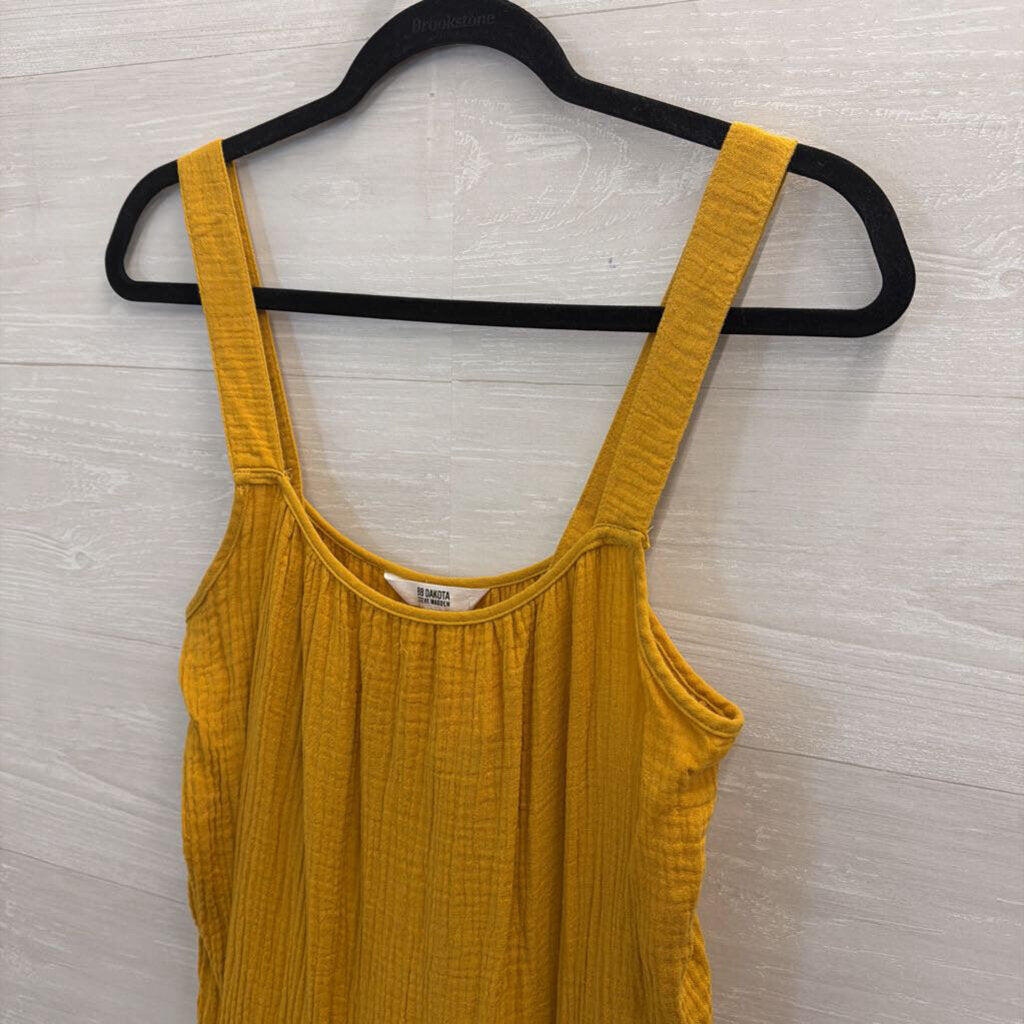 BB Dakota Yellow Textured Maxi Dress Small
