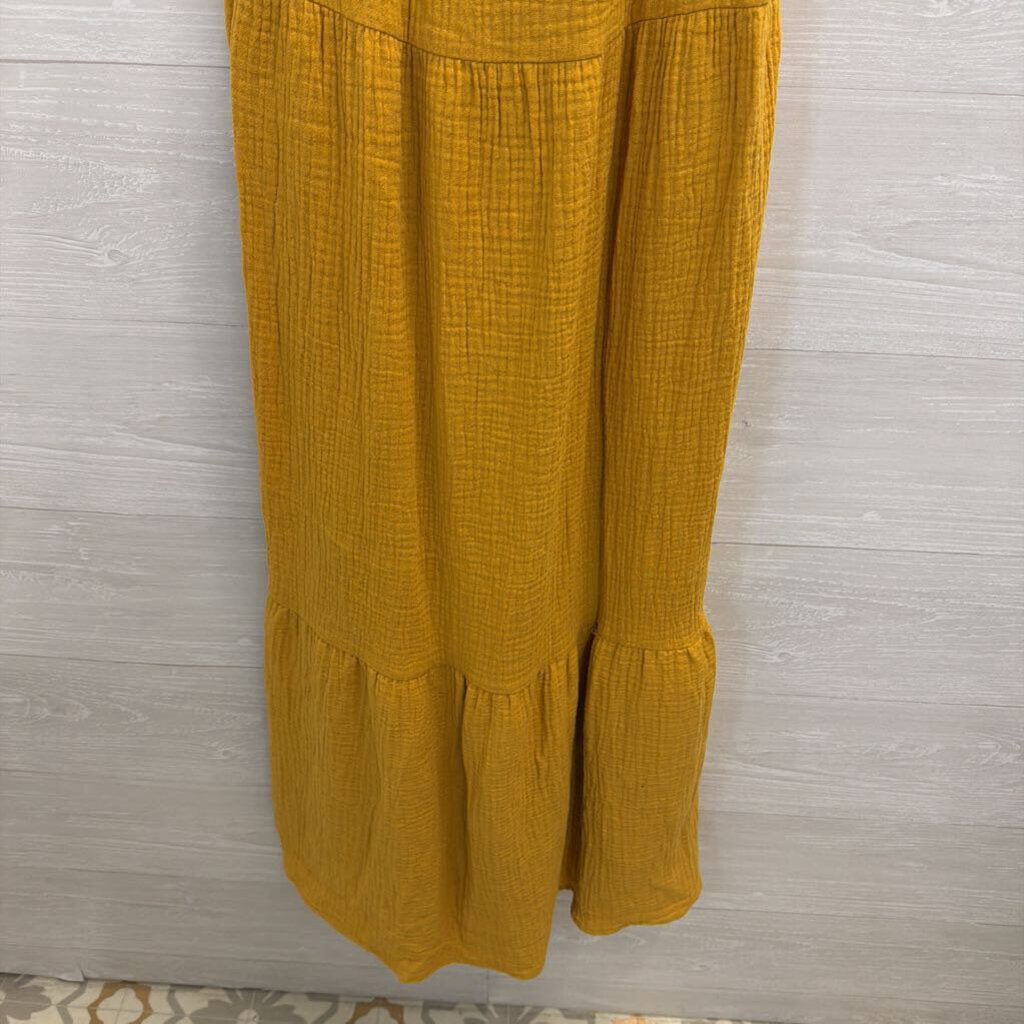 BB Dakota Yellow Textured Maxi Dress Small