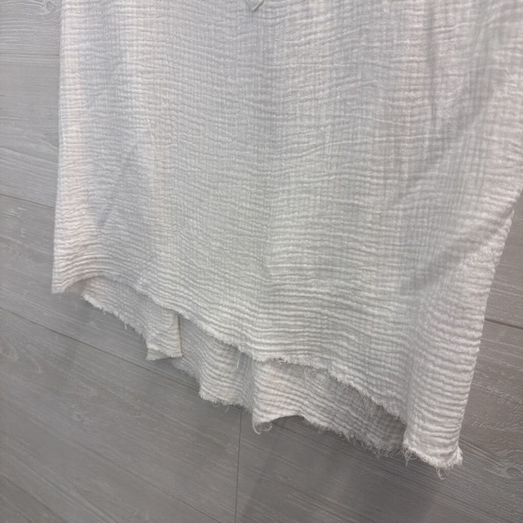 THML White Textured Short Sleeve Top Small