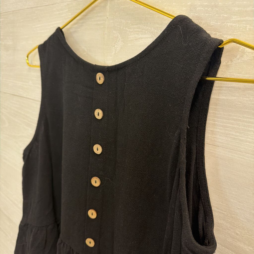 Anrabess Black Cropped Tank Top Medium