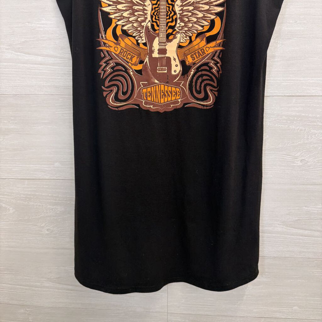 Black/ Brown Nashville Sleeveless V Neck Dress Medium