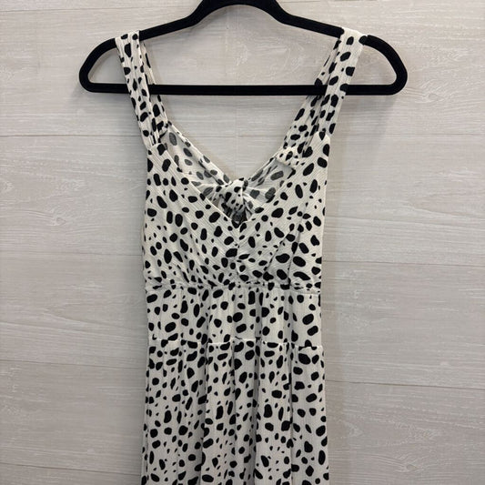 HYFVE White/ Black Print Tie Back Midi Dress Large