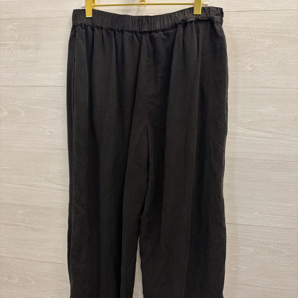 Philosophy Black Wide Leg Pull On Pants Medium Petite