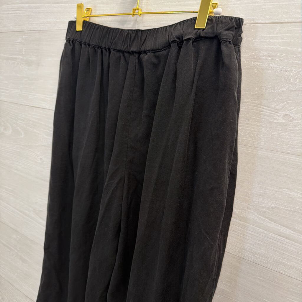 Philosophy Black Wide Leg Pull On Pants Medium Petite