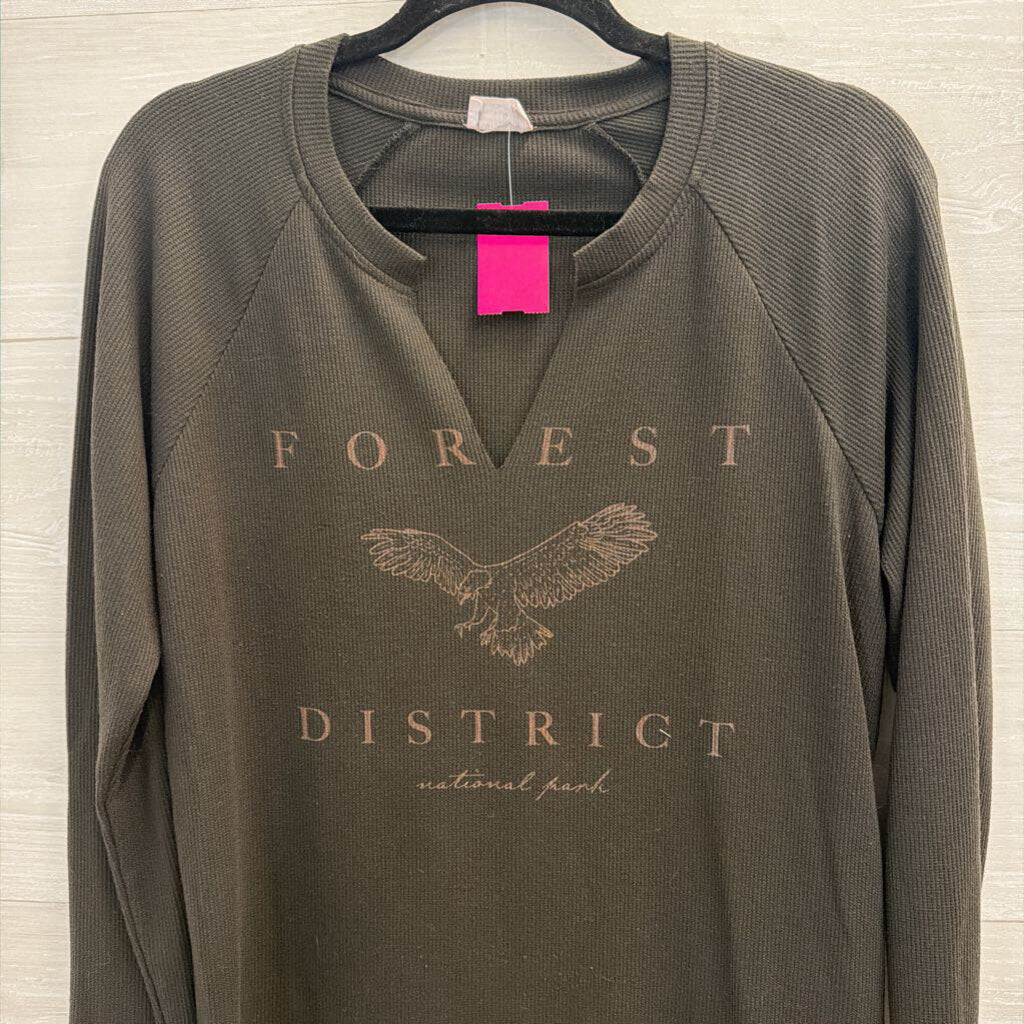 Cotton On Grey Forest District Long Sleeve Top Large