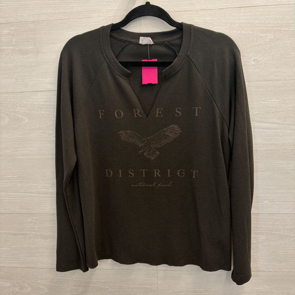 Cotton On Grey Forest District Long Sleeve Top Large