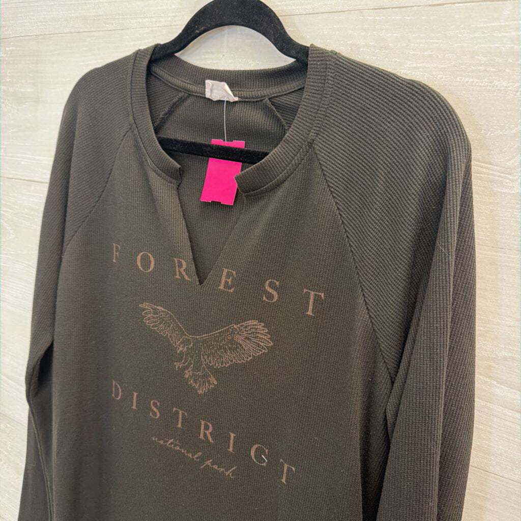 Cotton On Grey Forest District Long Sleeve Top Large