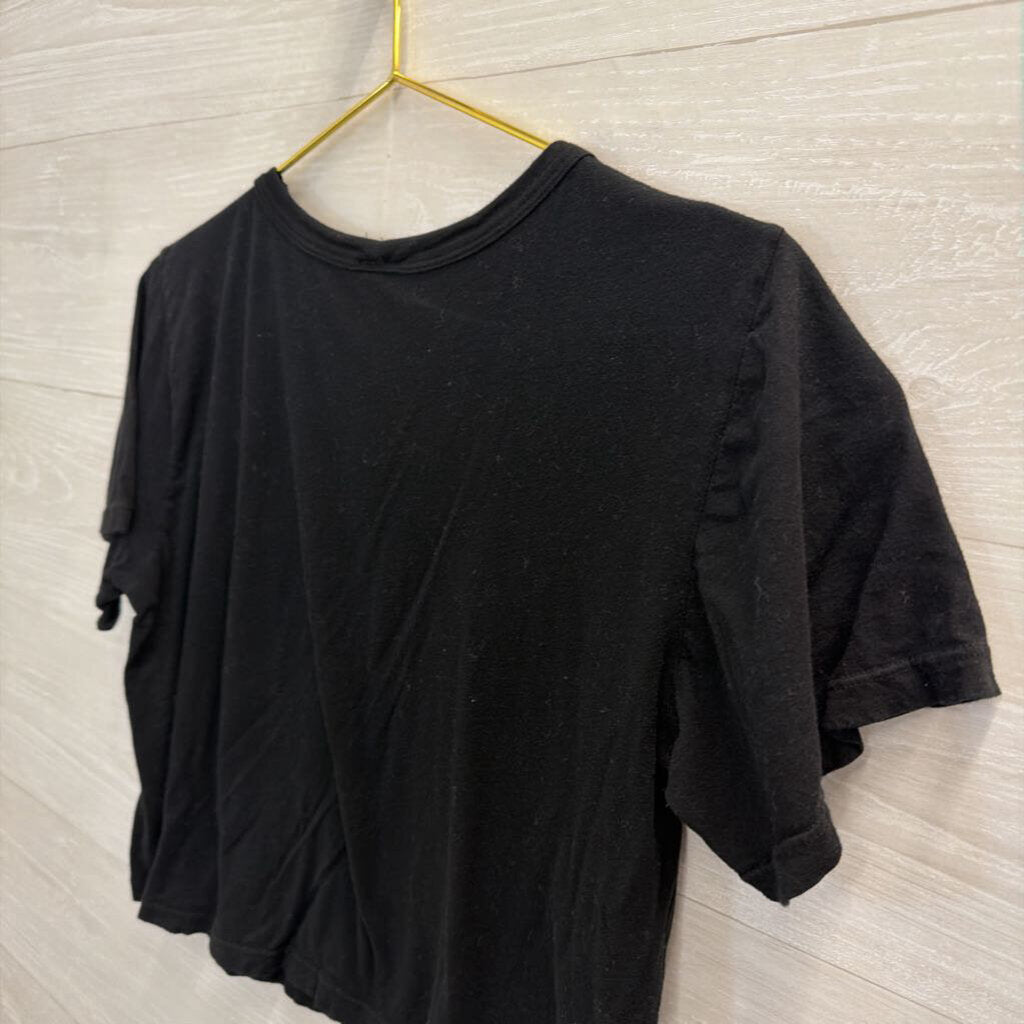 Black/ Yellow Aerosmith Cropped Short Sleeve Graphic Tee Smll