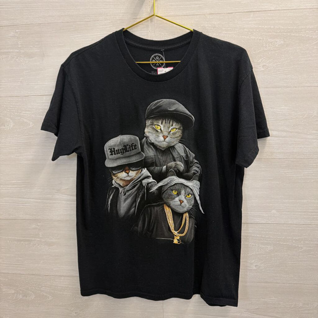 DOM Black Cat Short Sleeve Graphic Tee Large