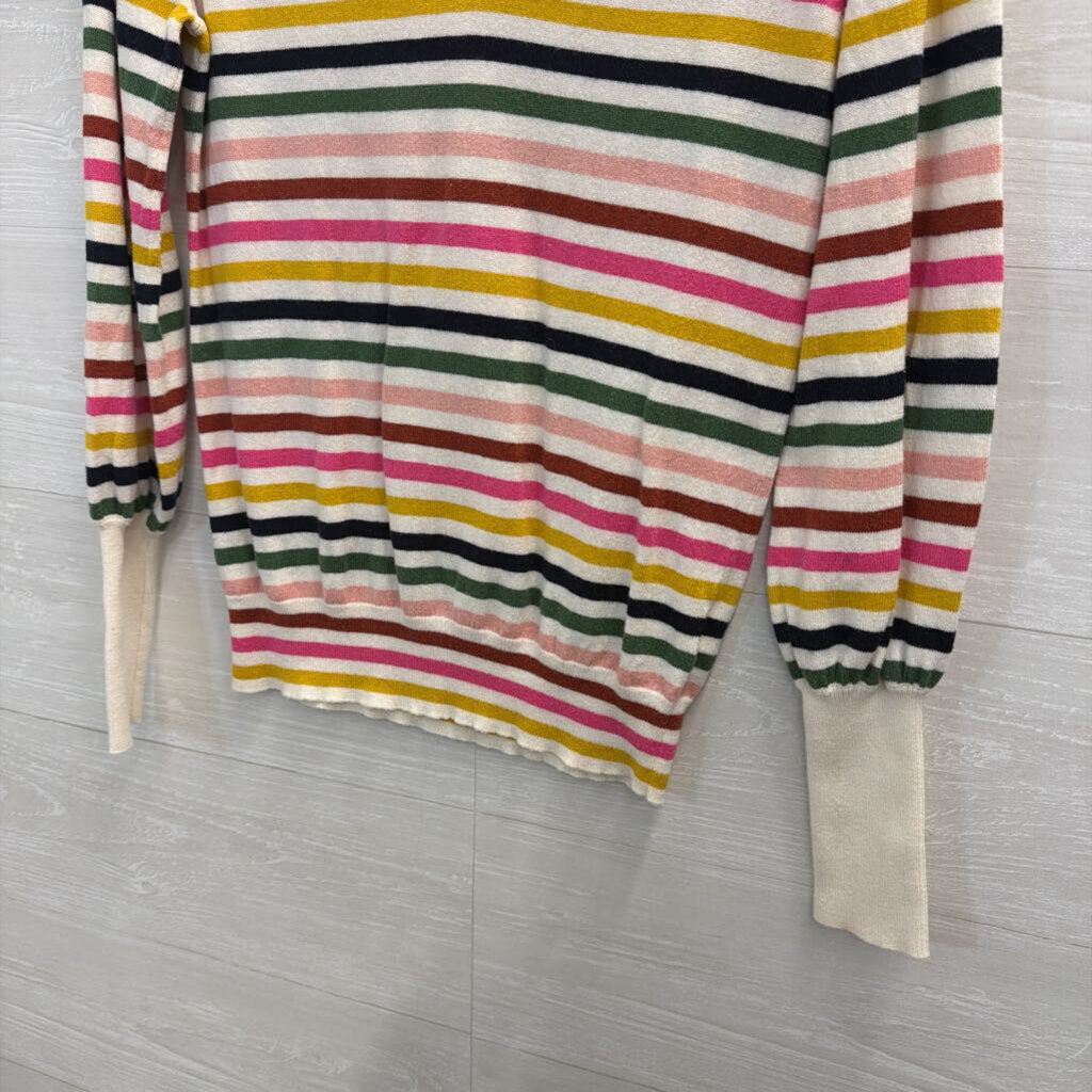 Boden White/ Multi Striped Knit Long Sleeve Top 4
