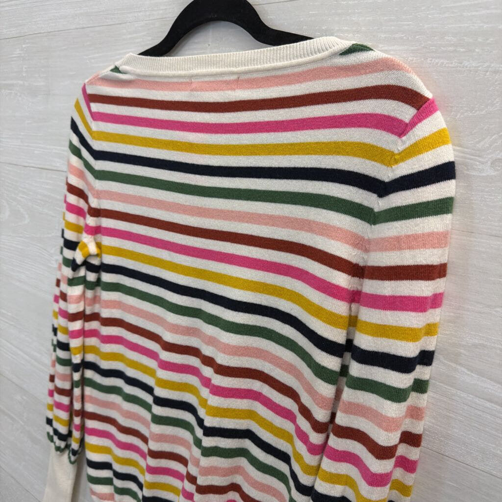 Boden White/ Multi Striped Knit Long Sleeve Top 4
