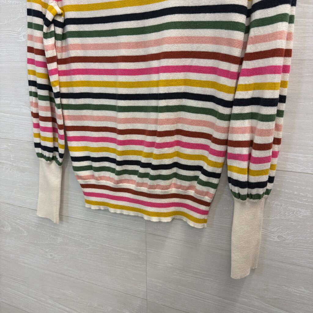 Boden White/ Multi Striped Knit Long Sleeve Top 4