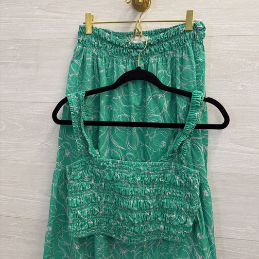 Greylin Green/ White Print Cropped Tank/ Midi Skirt Set Medium