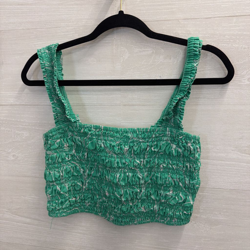 Greylin Green/ White Print Cropped Tank/ Midi Skirt Set Medium