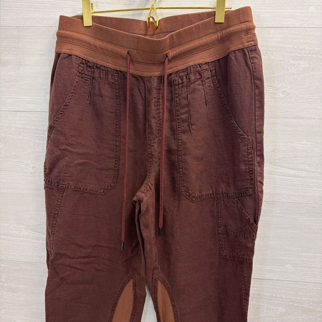 Anthropologie Brown High Waisted Jogger Pull On Pants Medium