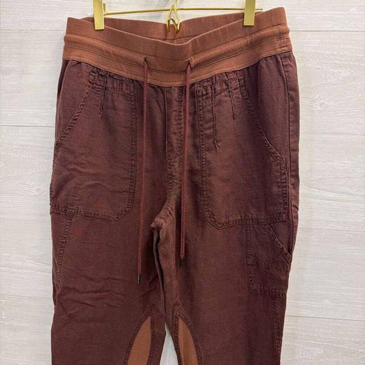 Anthropologie Brown High Waisted Jogger Pull On Pants Medium