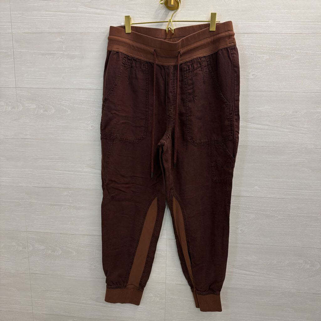 Anthropologie Brown High Waisted Jogger Pull On Pants Medium