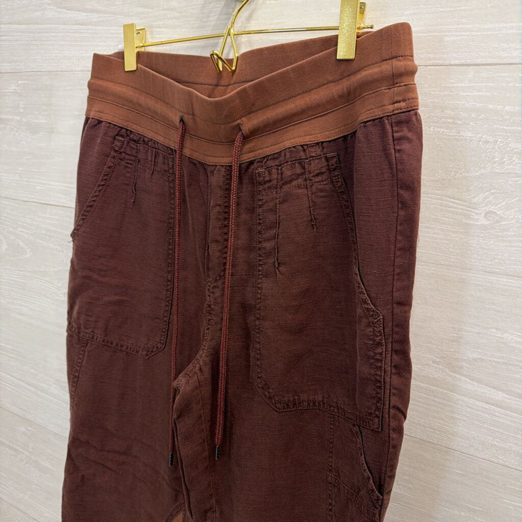 Anthropologie Brown High Waisted Jogger Pull On Pants Medium