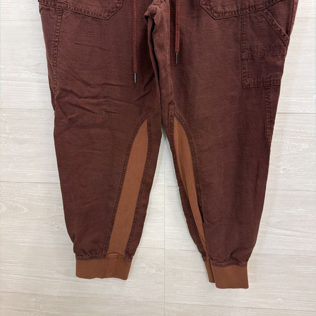 Anthropologie Brown High Waisted Jogger Pull On Pants Medium