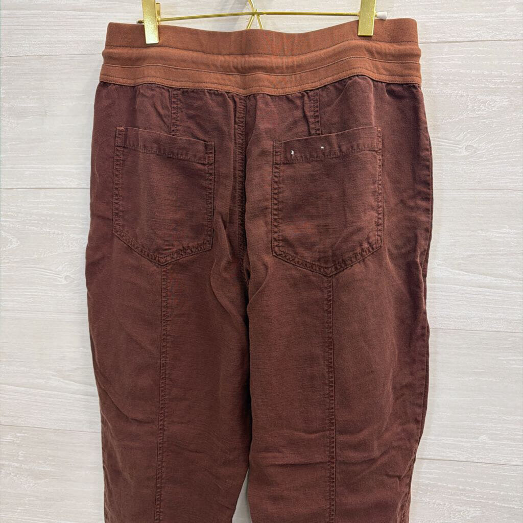 Anthropologie Brown High Waisted Jogger Pull On Pants Medium