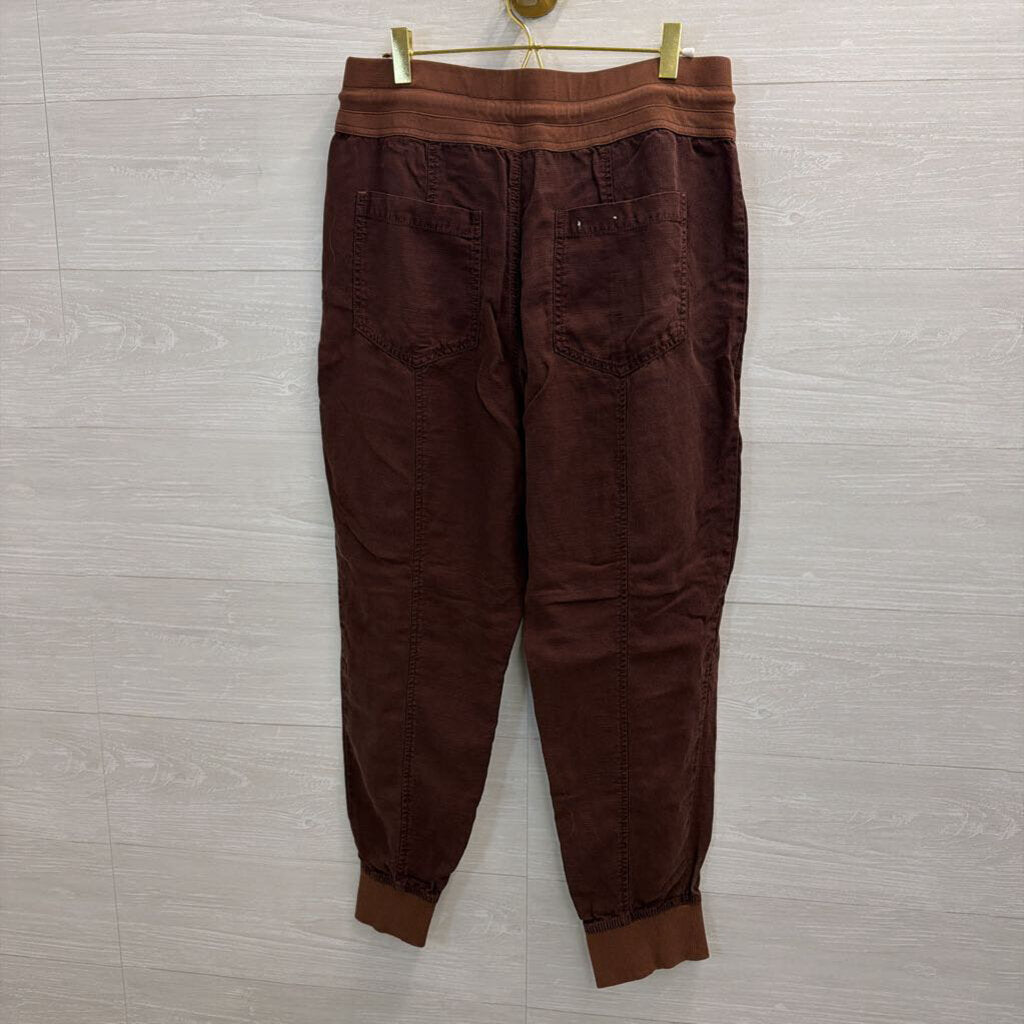 Anthropologie Brown High Waisted Jogger Pull On Pants Medium