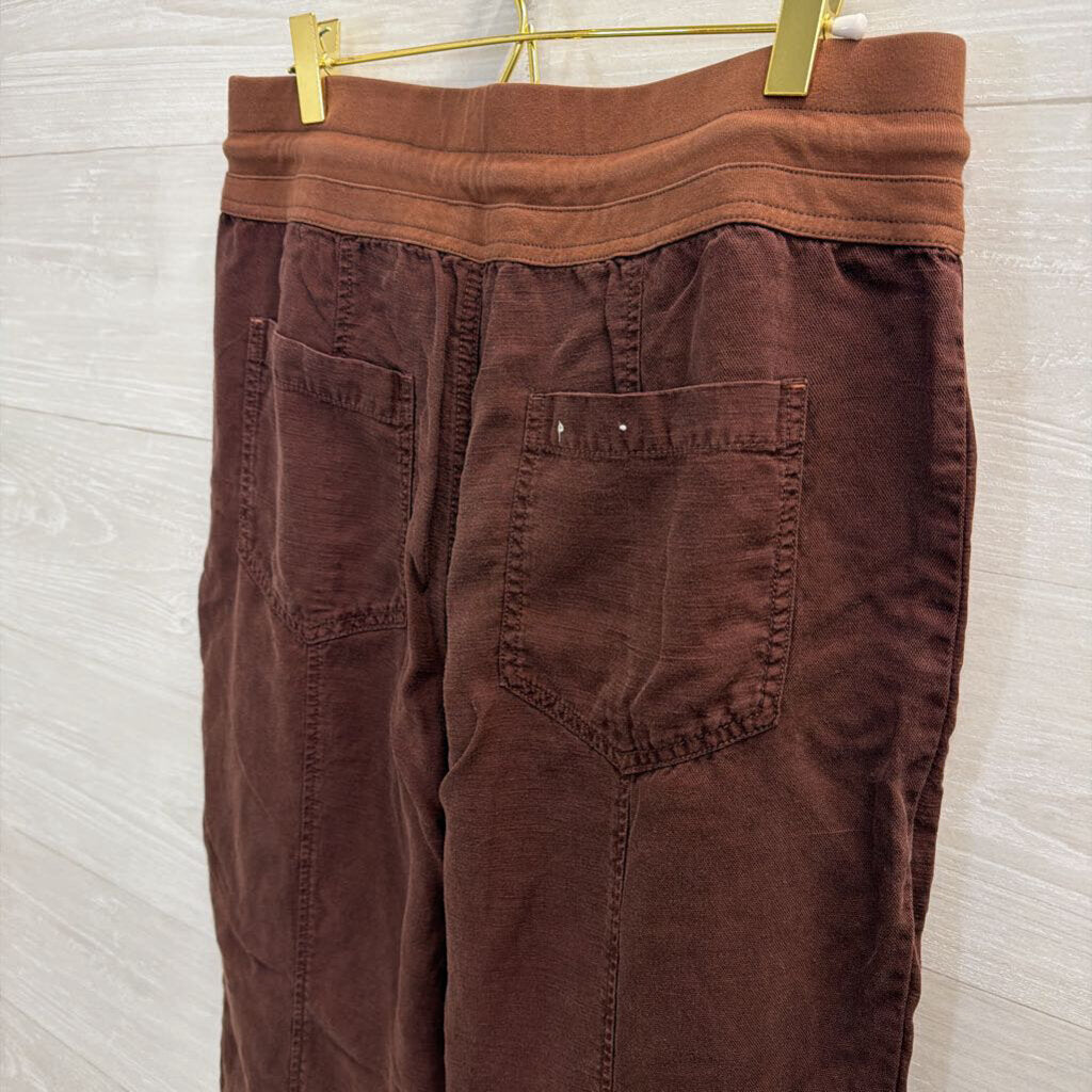 Anthropologie Brown High Waisted Jogger Pull On Pants Medium