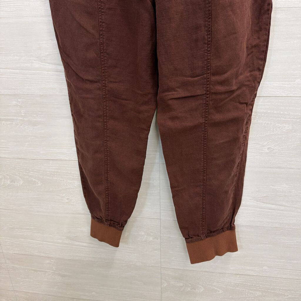 Anthropologie Brown High Waisted Jogger Pull On Pants Medium