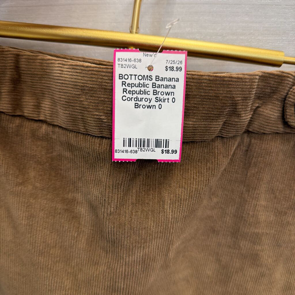 Banana Republic Brown Corduroy Skirt 0