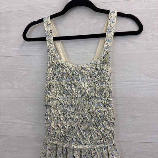 Free People White/ Blue Petunia Mini Dress Extra Small