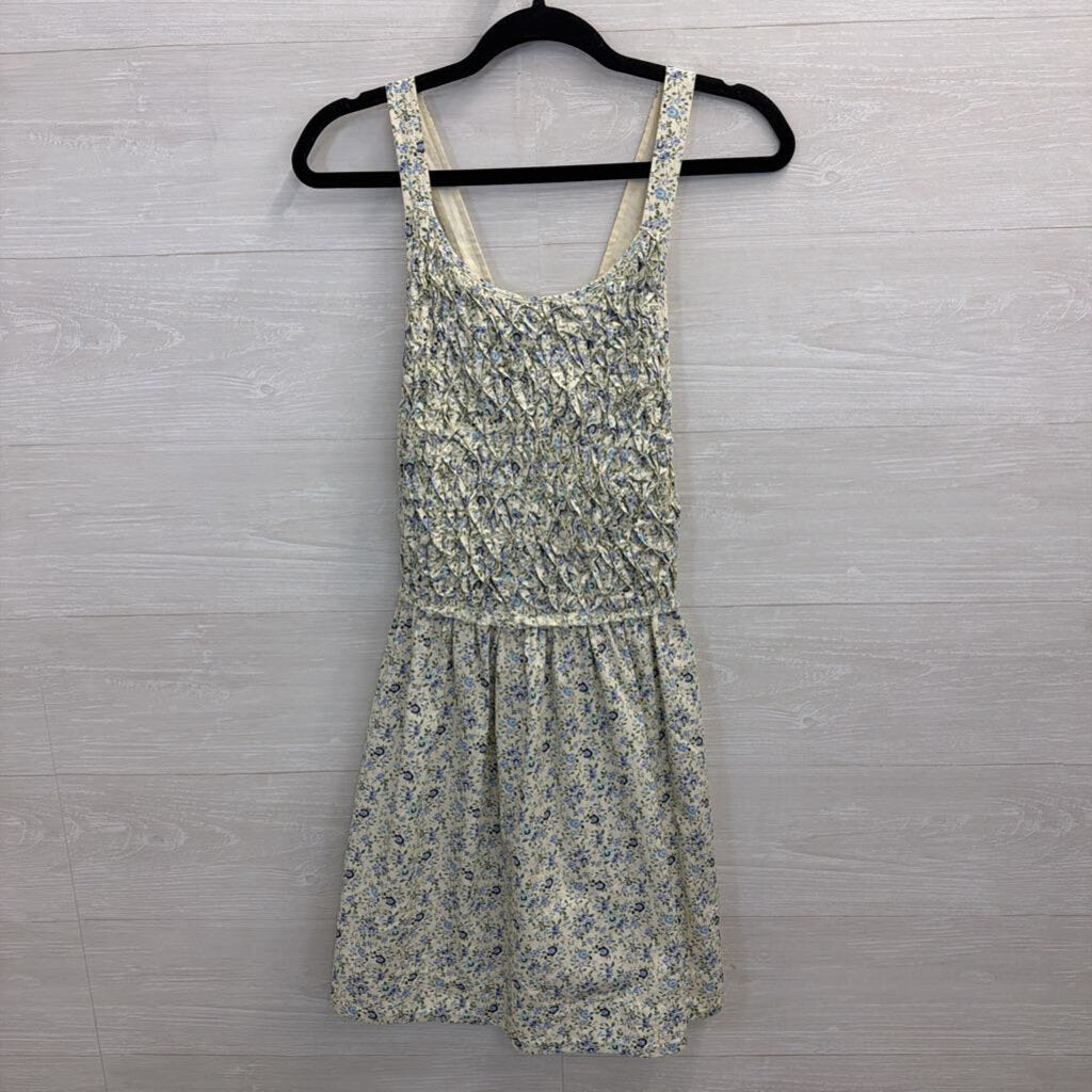 Free People White/ Blue Petunia Mini Dress Extra Small