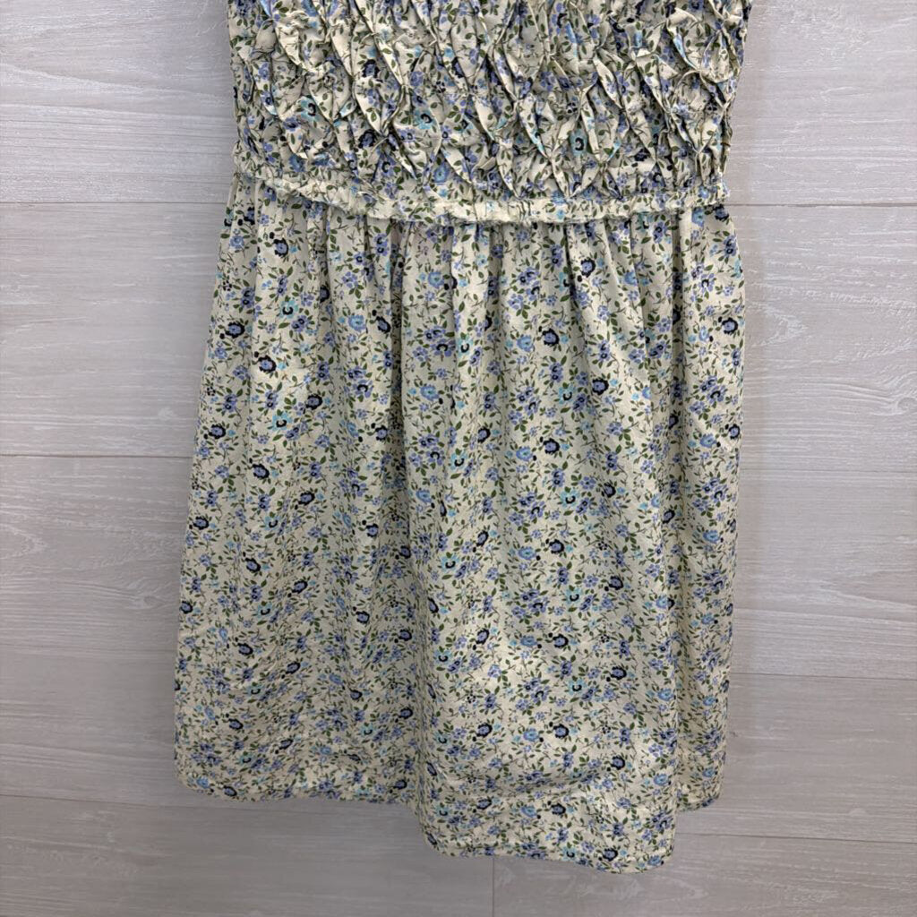 Free People White/ Blue Petunia Mini Dress Extra Small