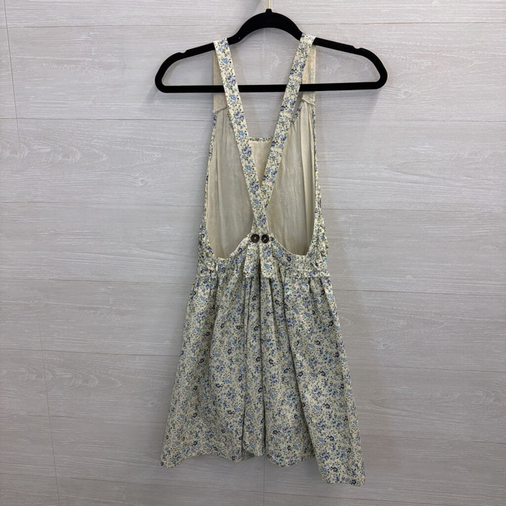 Free People White/ Blue Petunia Mini Dress Extra Small