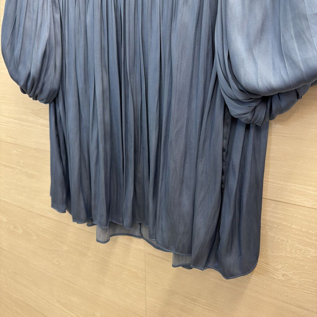 Current Air Blue Silky Short Sleeve Top Small