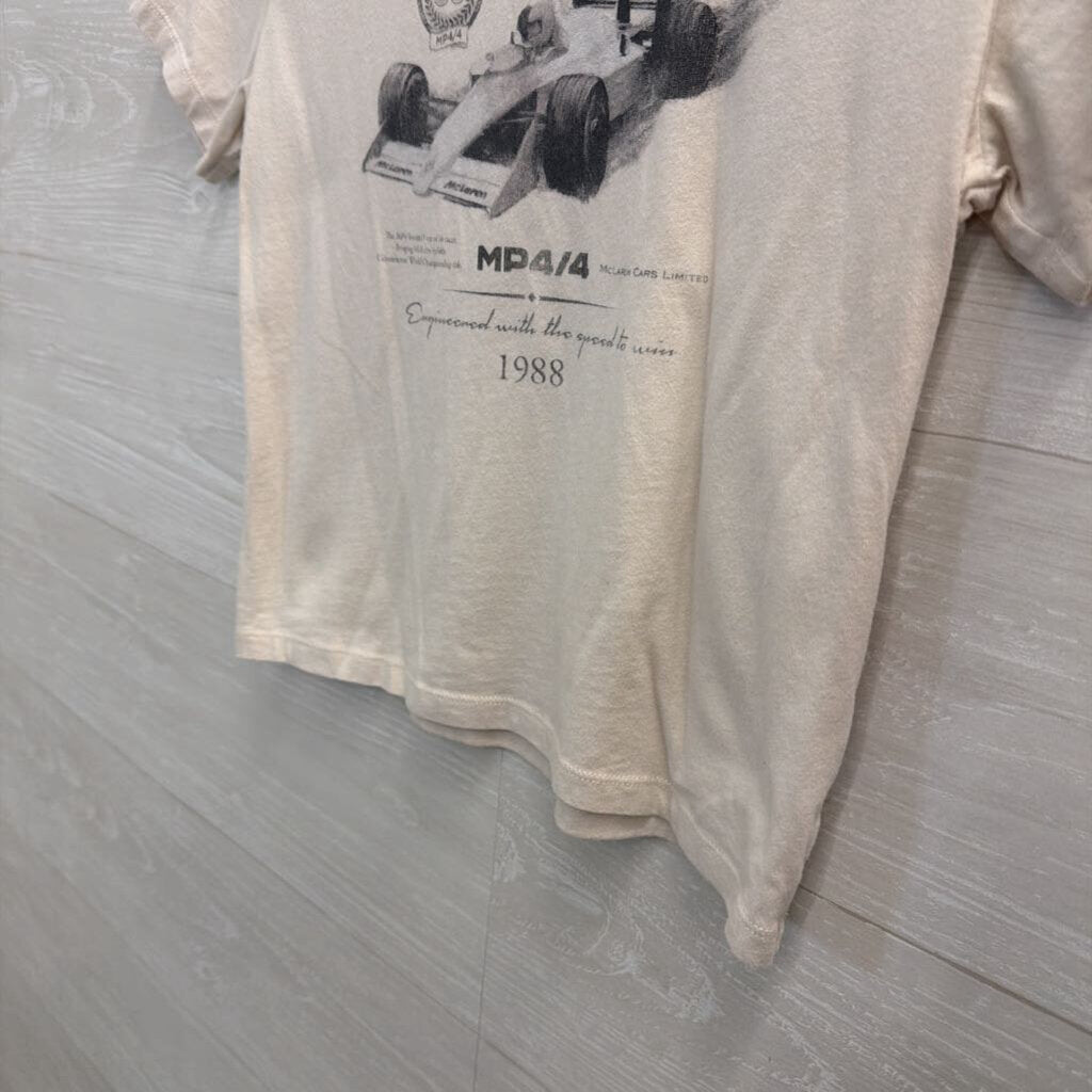 McLaren White/ Black Cropped Short Sleeve Graphic Tee Small