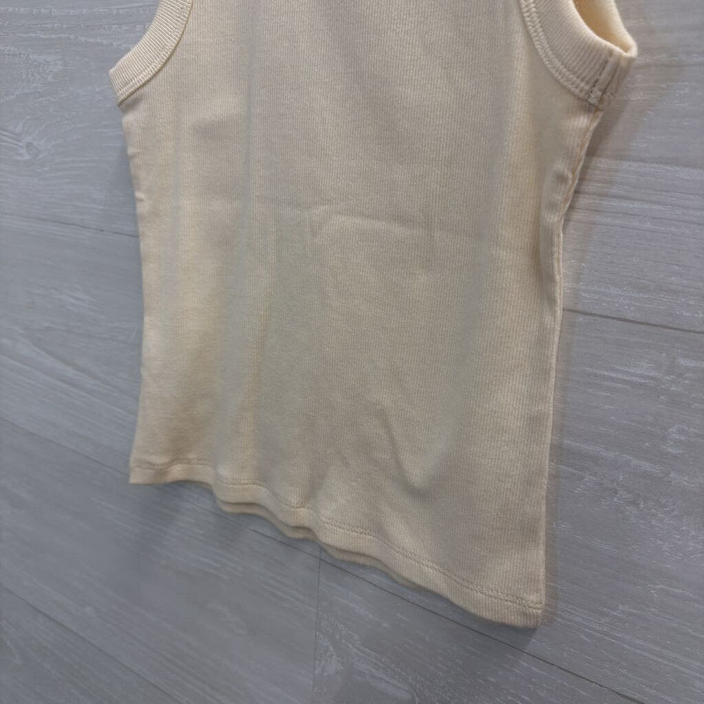 A New Day Cream/ Green Embroidered Fish Tank Top Extra Small