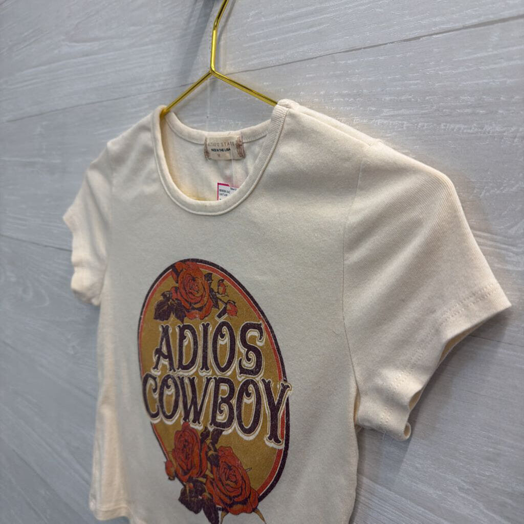 Altar'd State Adios Cowboy Cropped Short Sleeve Top Medium