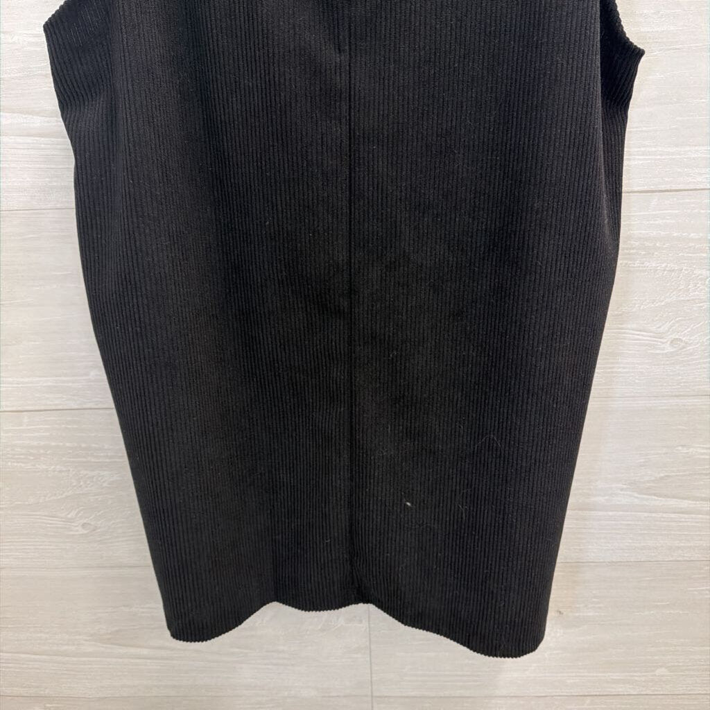 Black Corduroy Overall Dress Medium