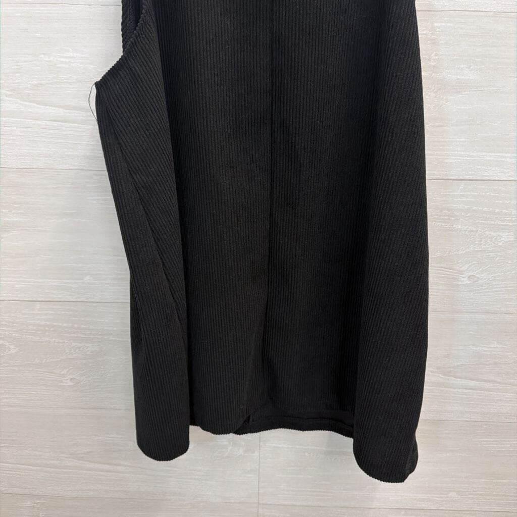 Black Corduroy Overall Dress Medium